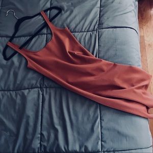 Forever 21 Bodycon Midi Dress in Rust